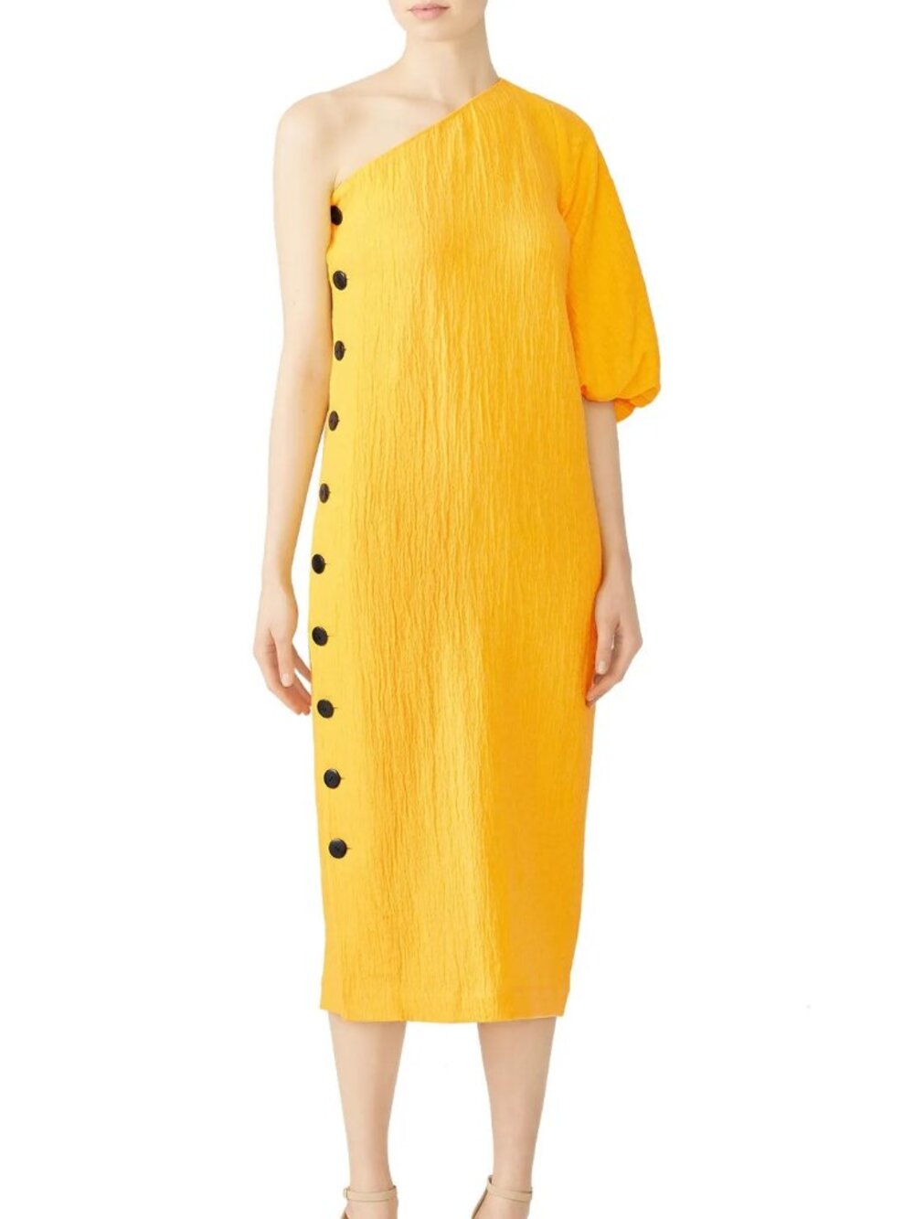 Mara Hoffman Yellow One-Shoulder Button Midi/Maxi Dress – Size 6